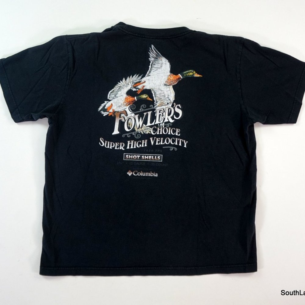 Columbia Sportswear T-Shirt Black Ducks Fowler's Choice Super High Velocity